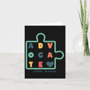 Puzzle Advocate Autism Awareness Autism Support Card