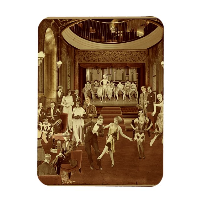 Puzzle Art Deco Night Club Magnet (Vertical)