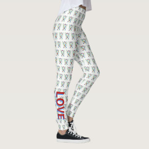 Puzzle ASD Autism Awareness Ribbon Custom Leggings