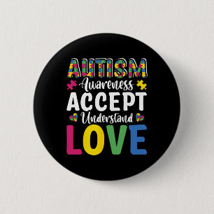 Puzzle Autism Awareness Accept Understand Love Dis 6 Cm Round Badge