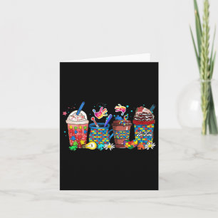 Puzzle Autism Awareness Day Coffee Latte Cups Coff Card