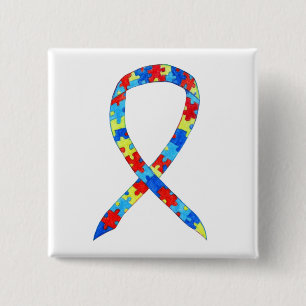 Puzzle Autism Awareness Ribbon Custom Art Pins