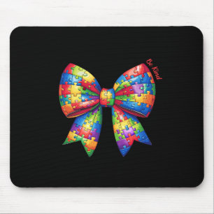 Puzzle Autism Ribbon Coquette Bow Be Kind Autism M Mouse Mat