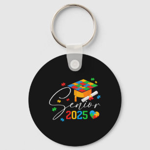 Puzzle Autistic Senior 2025 Autism Graduation Boys Key Ring