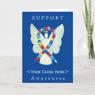 Puzzle Awareness Ribbon Angel Customised Card