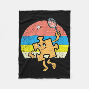 Puzzle Badminton Player Autism Awareness Autistic Fleece Blanket