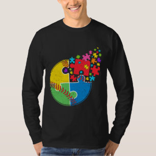 Puzzle Baseball Support Autism Awareness Men Women T-Shirt