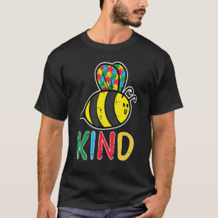 Puzzle Bee Kind Cute Autism Awareness ASD Men Wome T-Shirt