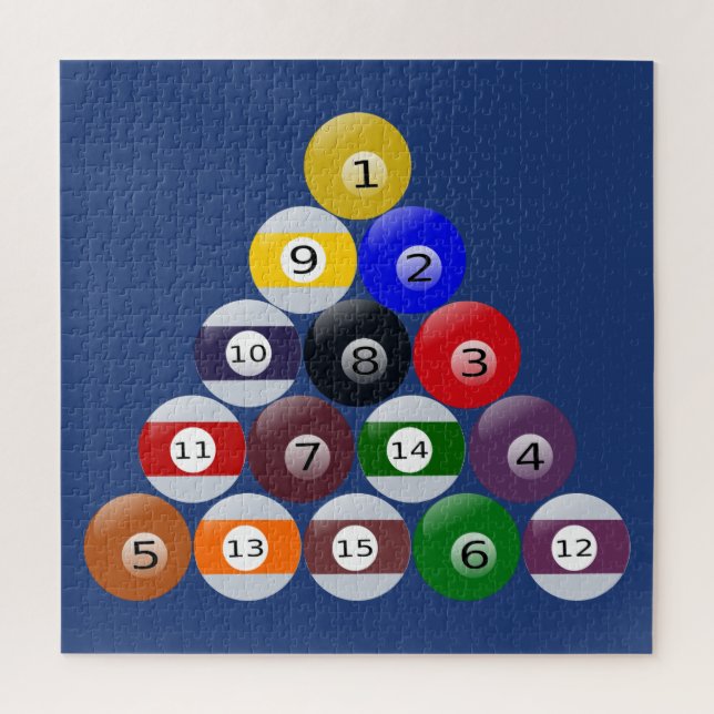 Puzzle Billiards Balls Racked (Vertical)