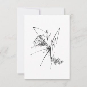 Puzzle Black White Abstract Tribal Tattoo Art Thank You Card