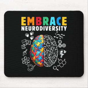 Puzzle Brain Autism Asd Adhd Mum Kids Embrace Neur Mouse Mat