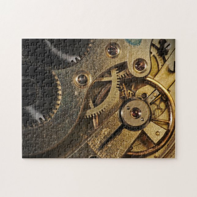 Puzzle: Brass Hearted. Watch Mechanism Jigsaw Puzzle (Horizontal)