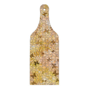 Puzzle Butterflies and Daisies-Browns by STaylor Cutting Board