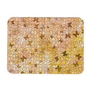 Puzzle Butterflies and Daisies-Browns by STaylor Magnet