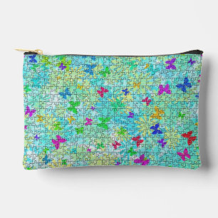 Puzzle Butterflies and Daisies by Shirley Taylor Accessory Pouch