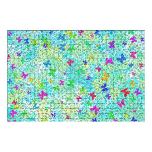 Puzzle Butterflies and Daisies-Colourful by STaylo Photo Print