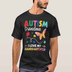 Puzzle Butterfly Autism Grandma I Love My Granddau T-Shirt