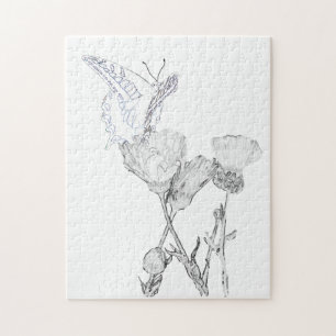 Puzzle - Butterfly on Flowers