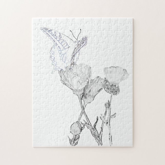 Puzzle - Butterfly on Flowers (Vertical)