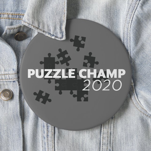 Puzzle Champ 2020 6 Cm Round Badge (In Situ)