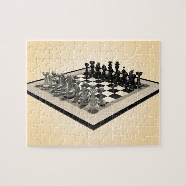 Puzzle: Chessboard and Chess Pieces Jigsaw Puzzle (Horizontal)