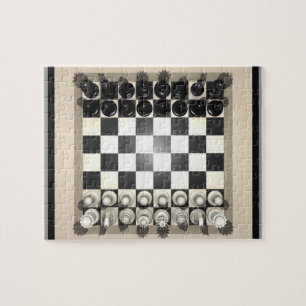 Puzzle: Chessboard and Chess Pieces Jigsaw Puzzle
