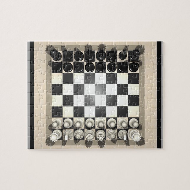 Puzzle: Chessboard and Chess Pieces Jigsaw Puzzle (Horizontal)