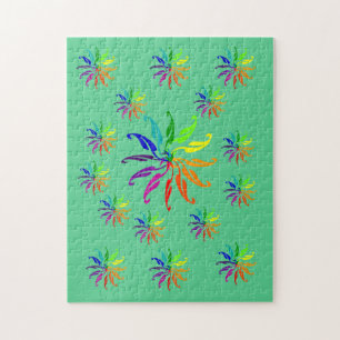 Puzzle - Color Wheels on Green