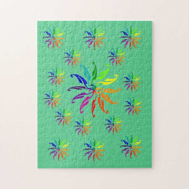 Puzzle - Color Wheels on Green (Vertical)