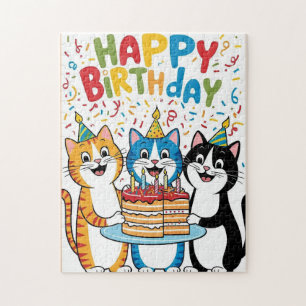 Puzzle Cuts Happy birthday card