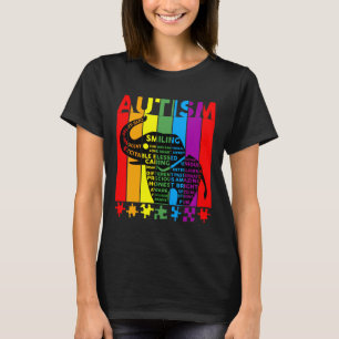 Puzzle Elephant Typography Cool Autism T-Shirt