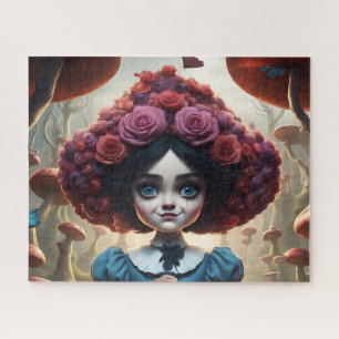 Puzzle Enchanted Girl in Surreal Mushroom Forest