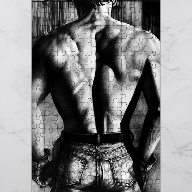 Puzzle For Men 11x14 Male Bodybuilder Gift Box (Choose a size and difficulty level for the puzzle (number of pieces) according to your preference.)