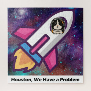 PUZZLE: Funny Guinea Pig in Spaceship For Kids Jigsaw Puzzle