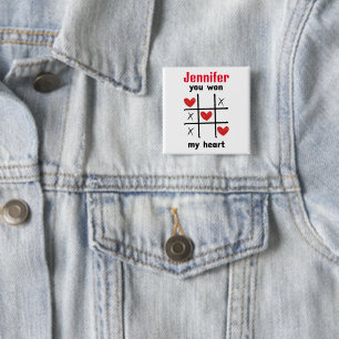 Puzzle Game I You won my heart 15 Cm Square Badge