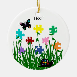 Puzzle garden with butterfly and snail Ornament