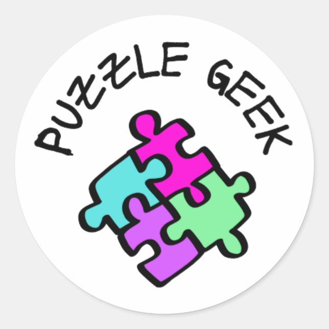 Puzzle Geek  Classic Round Sticker (Front)