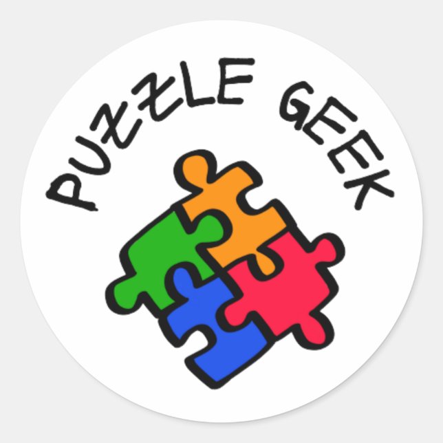 Puzzle Geek         Classic Round Sticker (Front)