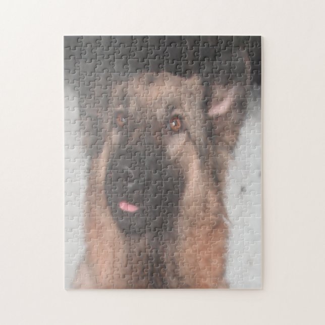 Puzzle German Shepherd Sticking Tongue Out (Vertical)