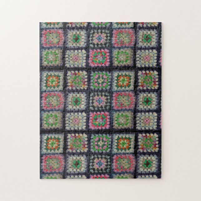 Puzzle - Granny Square Afghan (Vertical)