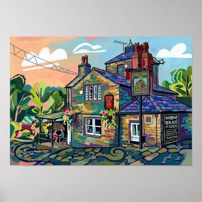 Puzzle Hall Inn, Sowerby Bridge Art Print (Front)
