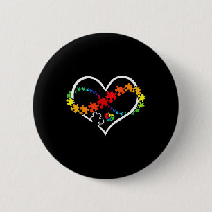 Puzzle Heart Autism Awareness Support Teacher Fami 6 Cm Round Badge