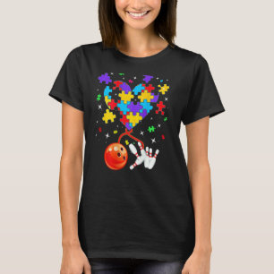 Puzzle Heart Bowling Autism Awareness Men Women T-Shirt