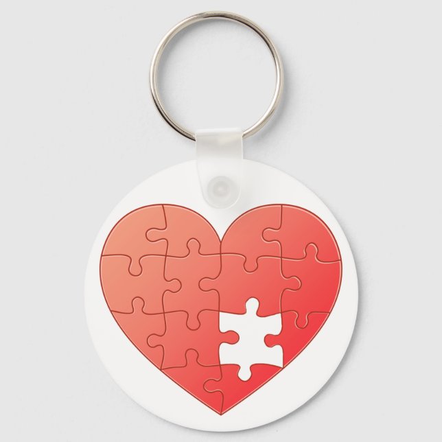 Puzzle Heart Key Ring (Front)