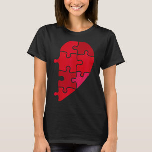 Puzzle Heart Left Half Valentines Bride Groom T-Shirt