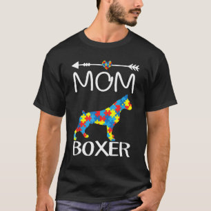 Puzzle Heart Mum Boxer Autism Awareness T-Shirts