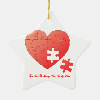 Puzzle Heart with Missing Piece Ceramic Tree Decoration