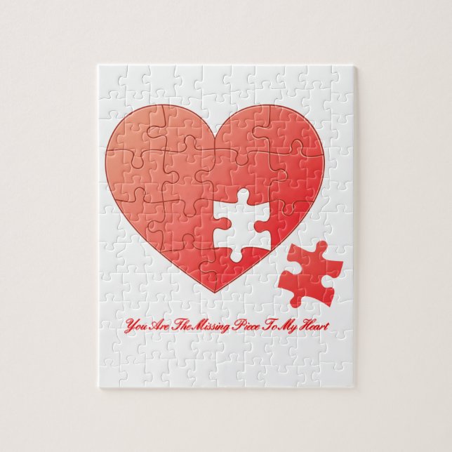 Puzzle Heart with Piece and Quote (Vertical)