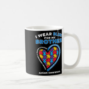Puzzle I Wear Blue For My Brother Autism Awareness Coffee Mug