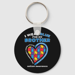 Puzzle I Wear Blue For My Brother Autism Awareness Key Ring